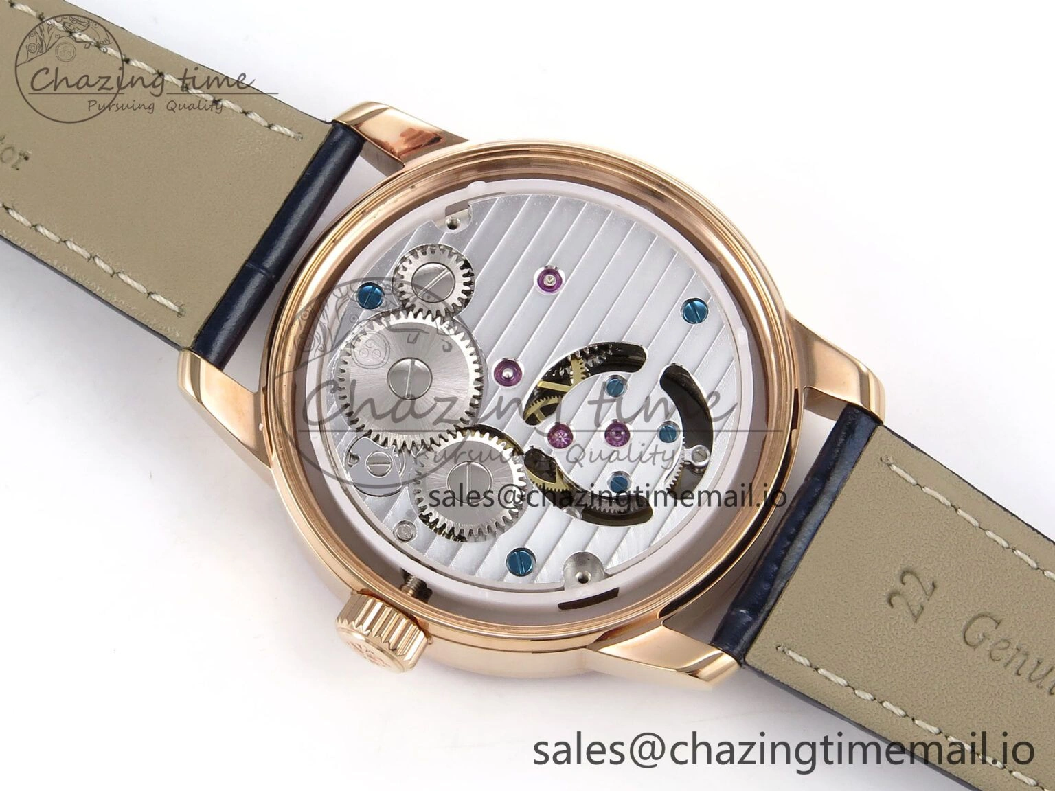 PP Tourbillon RG Rainbow Bezel RMSF Edition Black Starry Dial on Blue Leather Strap Tailored 8685