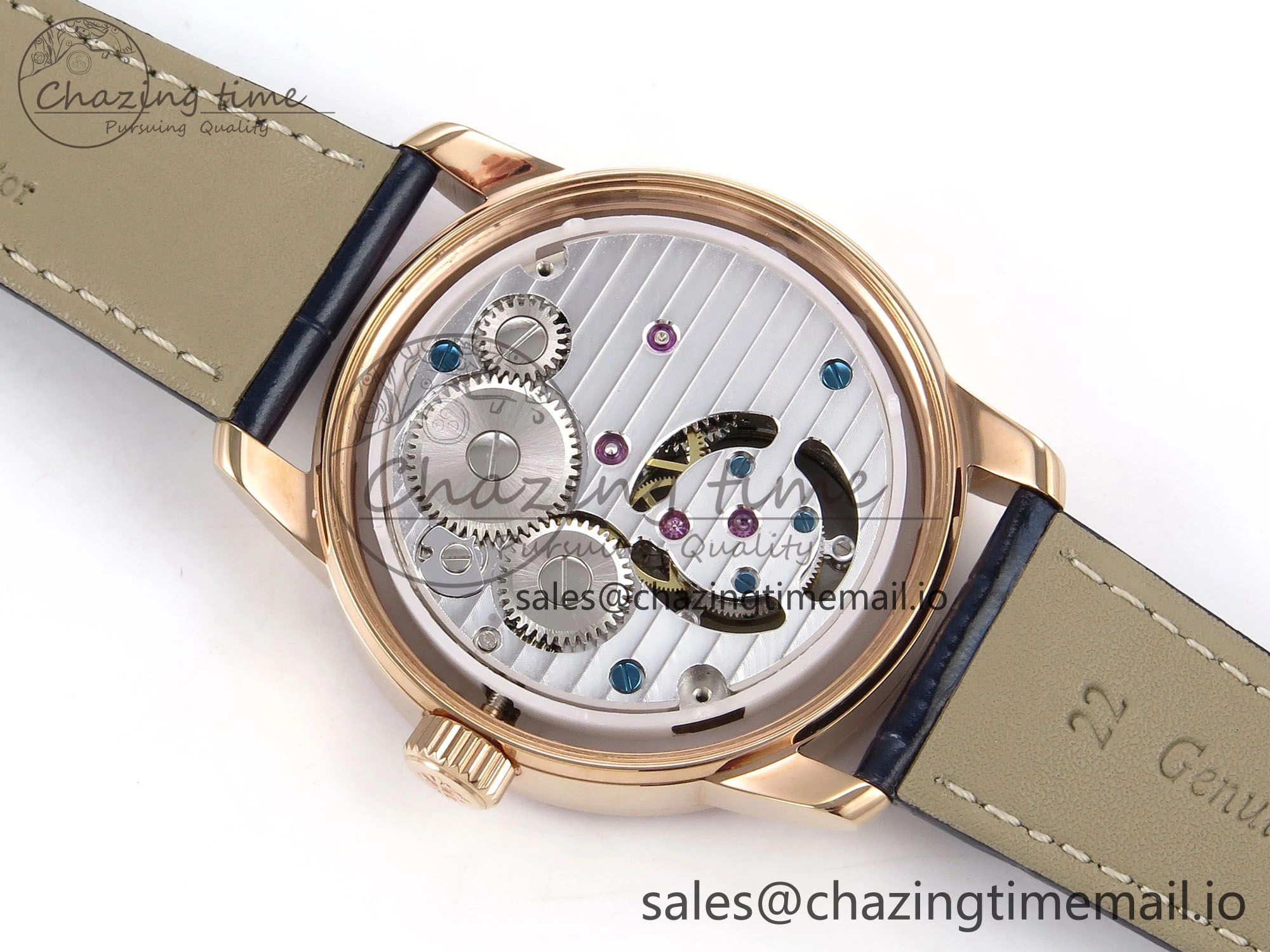 PP Tourbillon RG Rainbow Bezel RMSF Edition Black Starry Dial on Blue Leather Strap Tailored 8685
