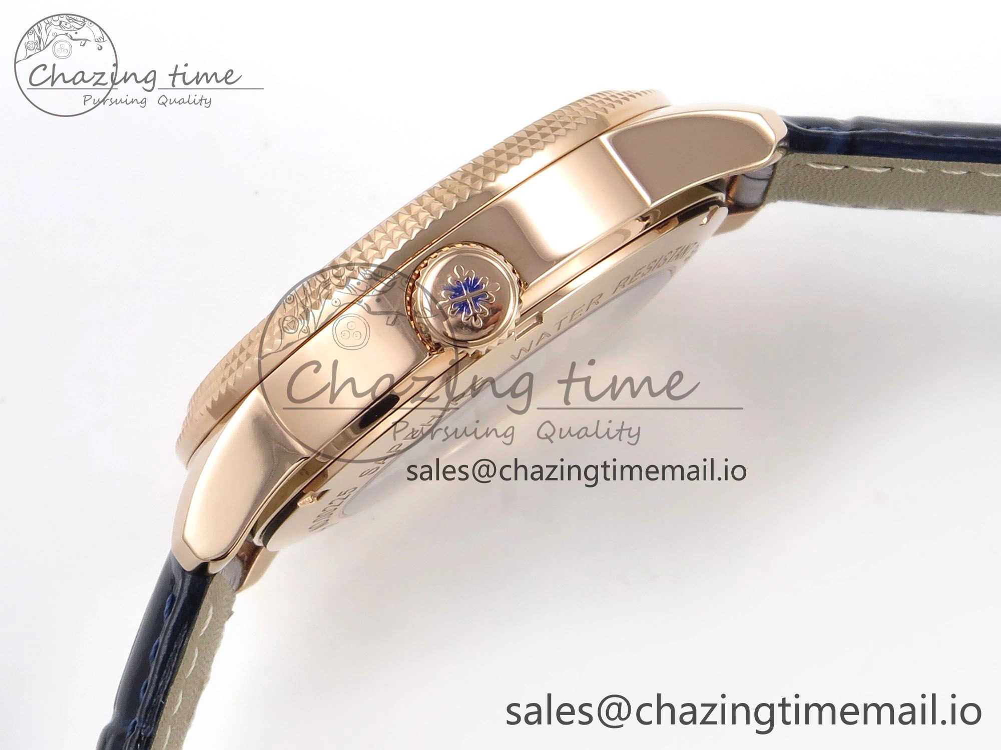 PP Tourbillon RG Texuted Bezel RMSF Edition Black Starry Dial on Blue Leather Strap MultiPurpose 8689
