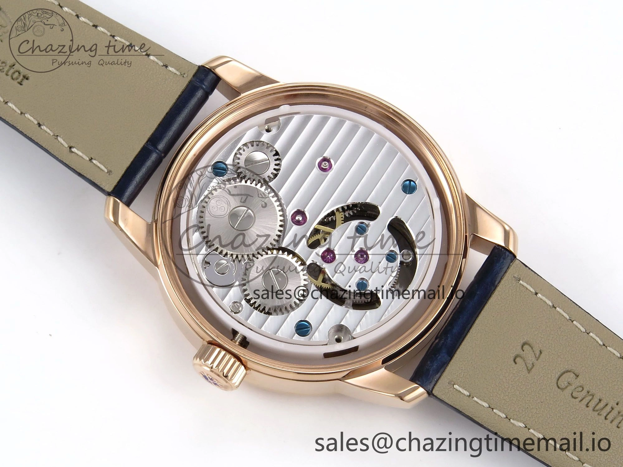 PP Tourbillon RG Texuted Bezel RMSF Edition Black Starry Dial on Blue Leather Strap MultiPurpose 8689