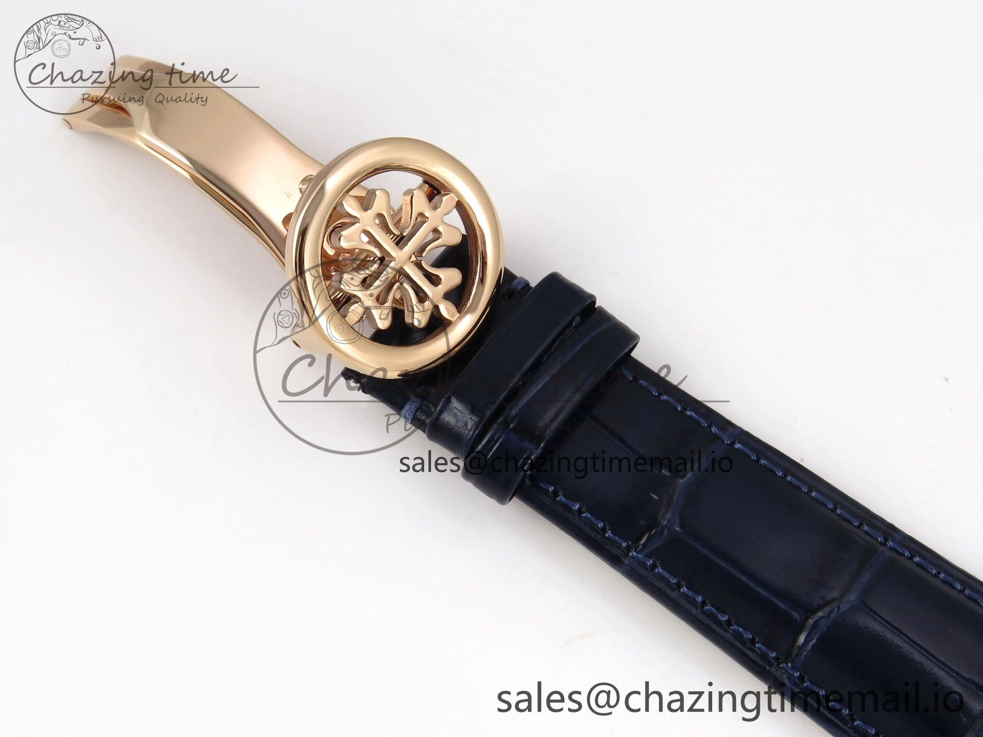 PP Tourbillon RG Texuted Bezel RMSF Edition Black Starry Dial on Blue Leather Strap MultiPurpose 8689