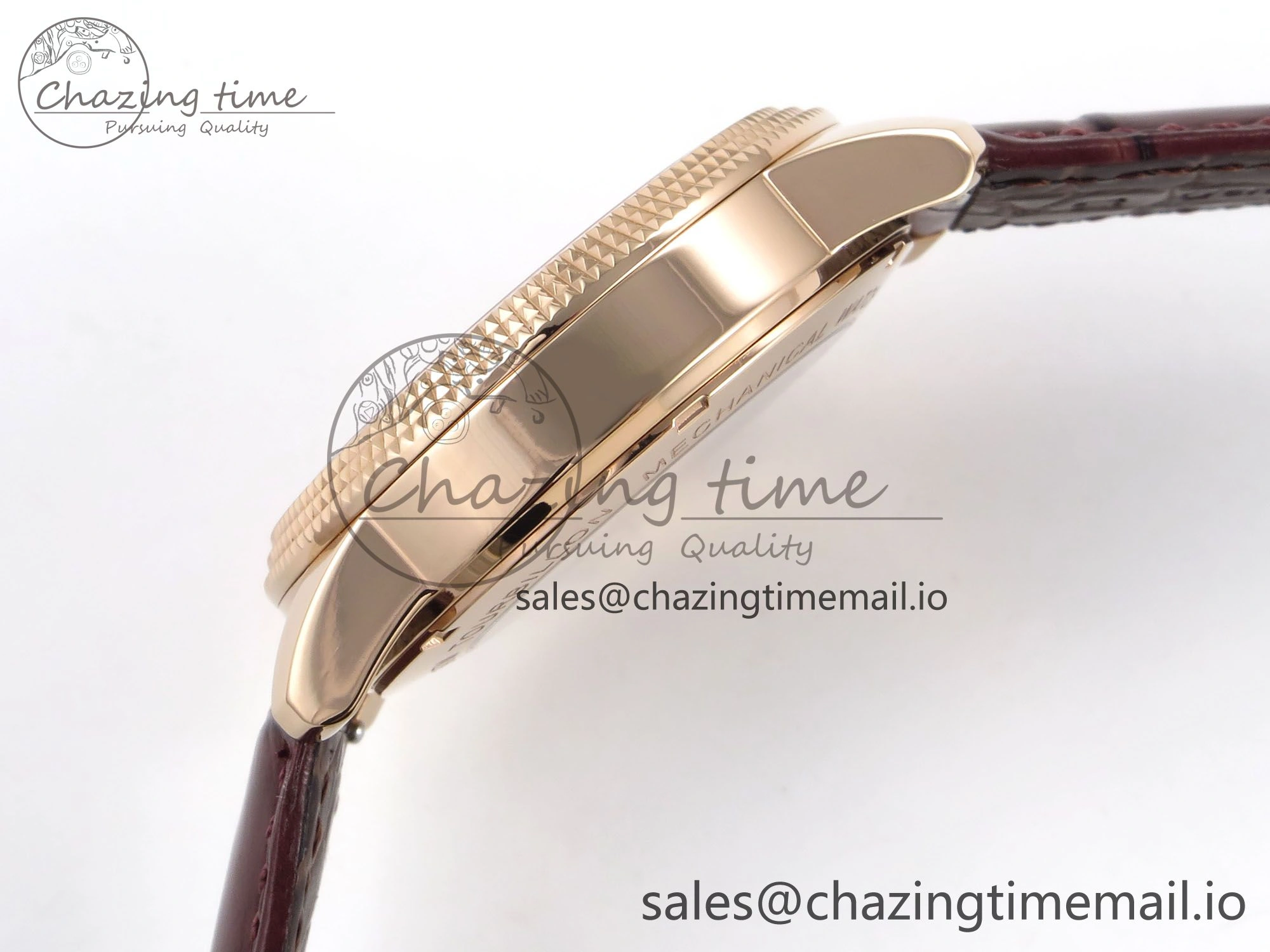 TravelReady PP Tourbillon RG Texuted Bezel RMSF Edition White Dial on Brown Leather Strap 8690