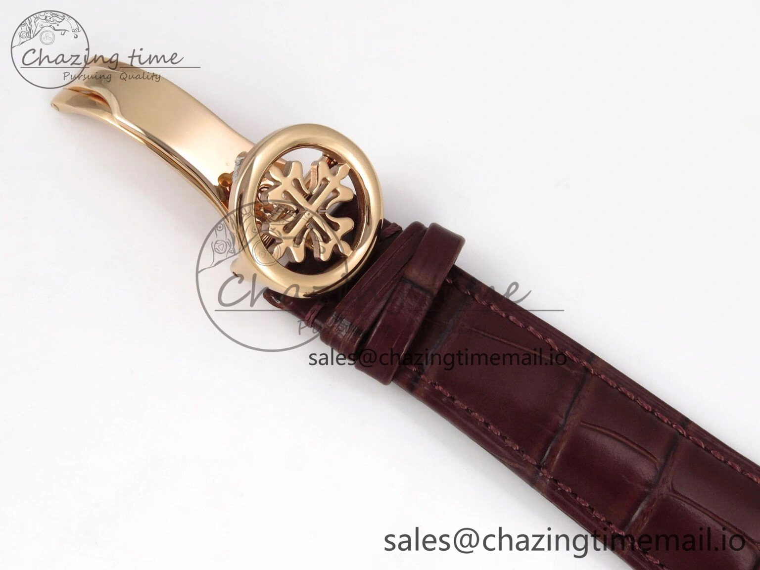 TravelReady PP Tourbillon RG Texuted Bezel RMSF Edition White Dial on Brown Leather Strap 8690