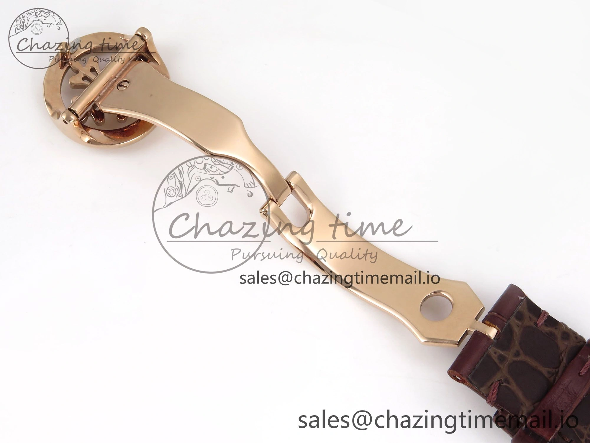 TravelReady PP Tourbillon RG Texuted Bezel RMSF Edition White Dial on Brown Leather Strap 8690