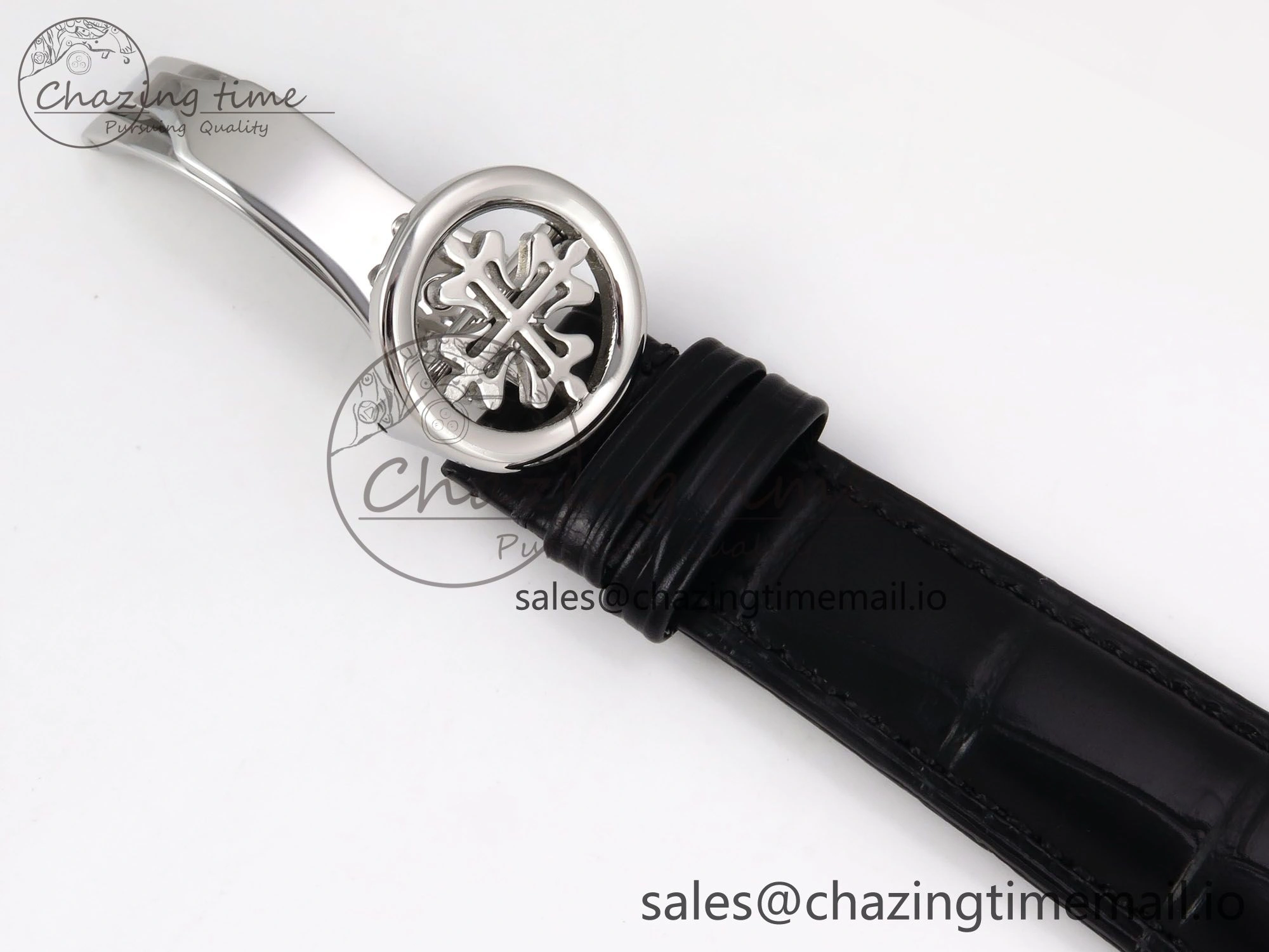 Vibrant PP Tourbillon SS Diamonds Bezel RMSF Edition White Dial on Black Leather Strap 8684
