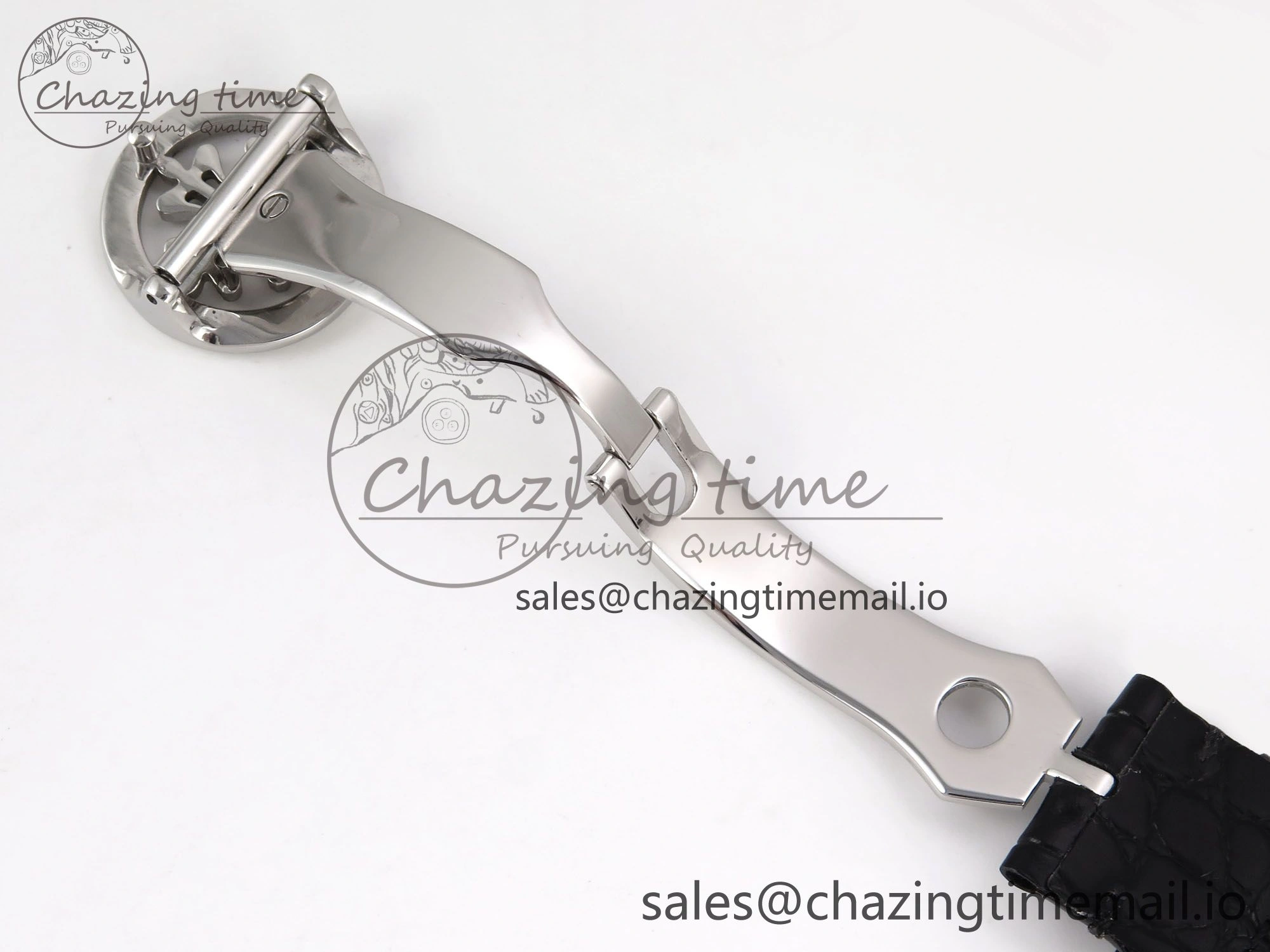 Vibrant PP Tourbillon SS Diamonds Bezel RMSF Edition White Dial on Black Leather Strap 8684