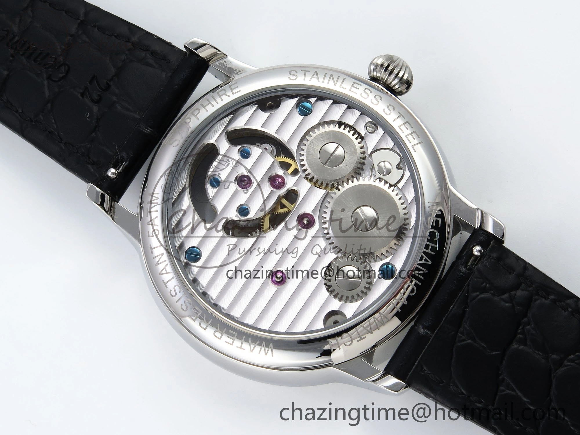 PP Tourbillon SS RMSF Edition Blue Dial on Blue Leather Strap Flexible 9868