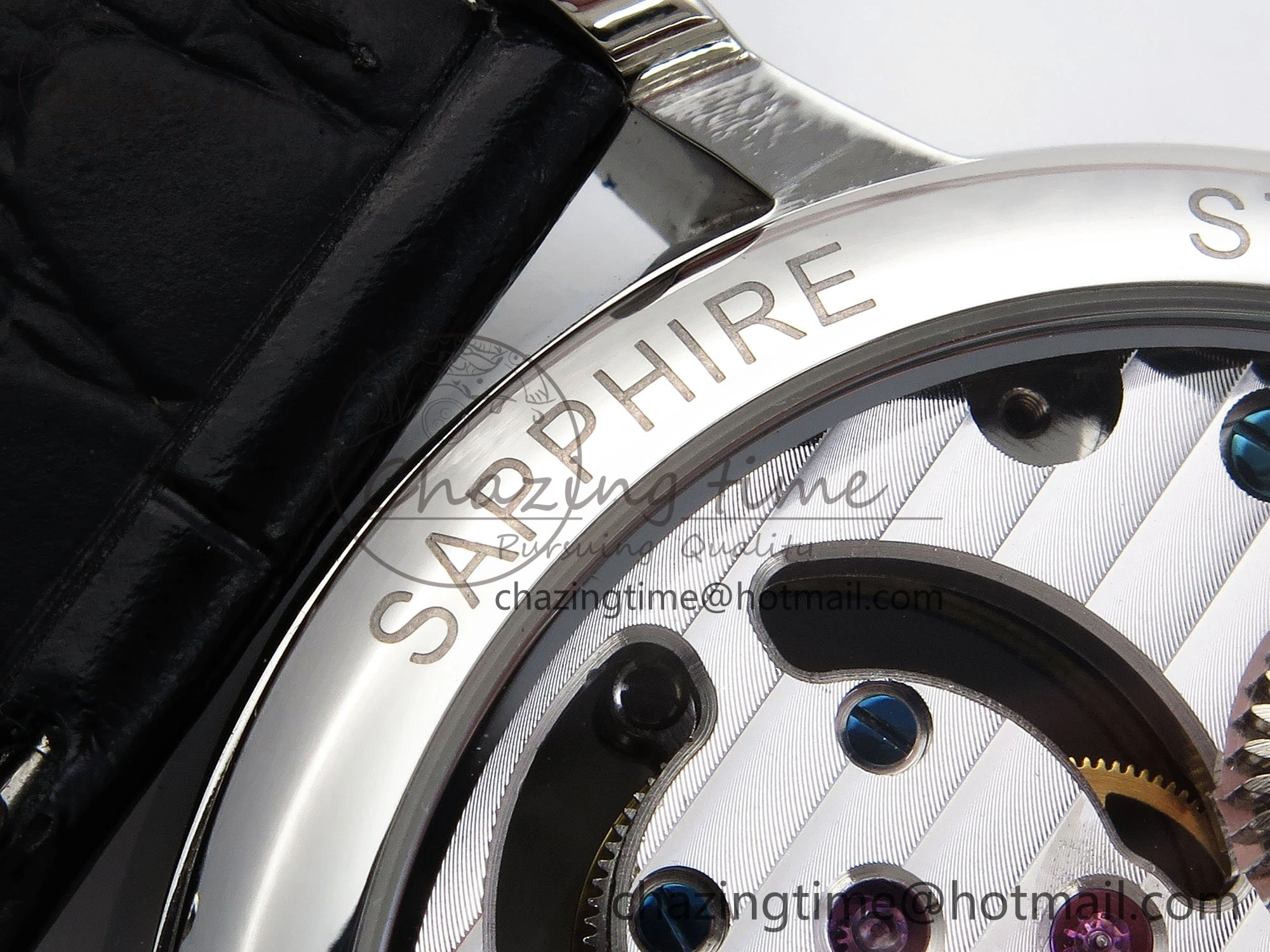 PP Tourbillon SS RMSF Edition Blue Dial on Blue Leather Strap Flexible 9868
