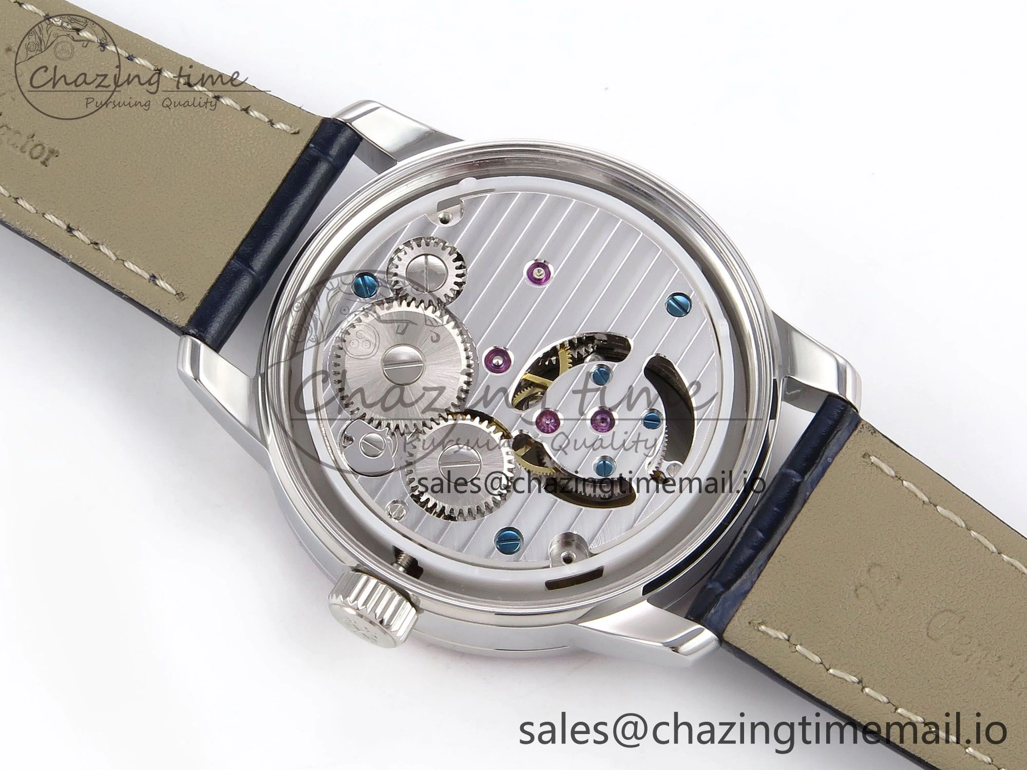 PP Tourbillon SS Rainbow Bezel RMSF Edition Black Starry Dial on Blue Leather Strap DailyWear 8687