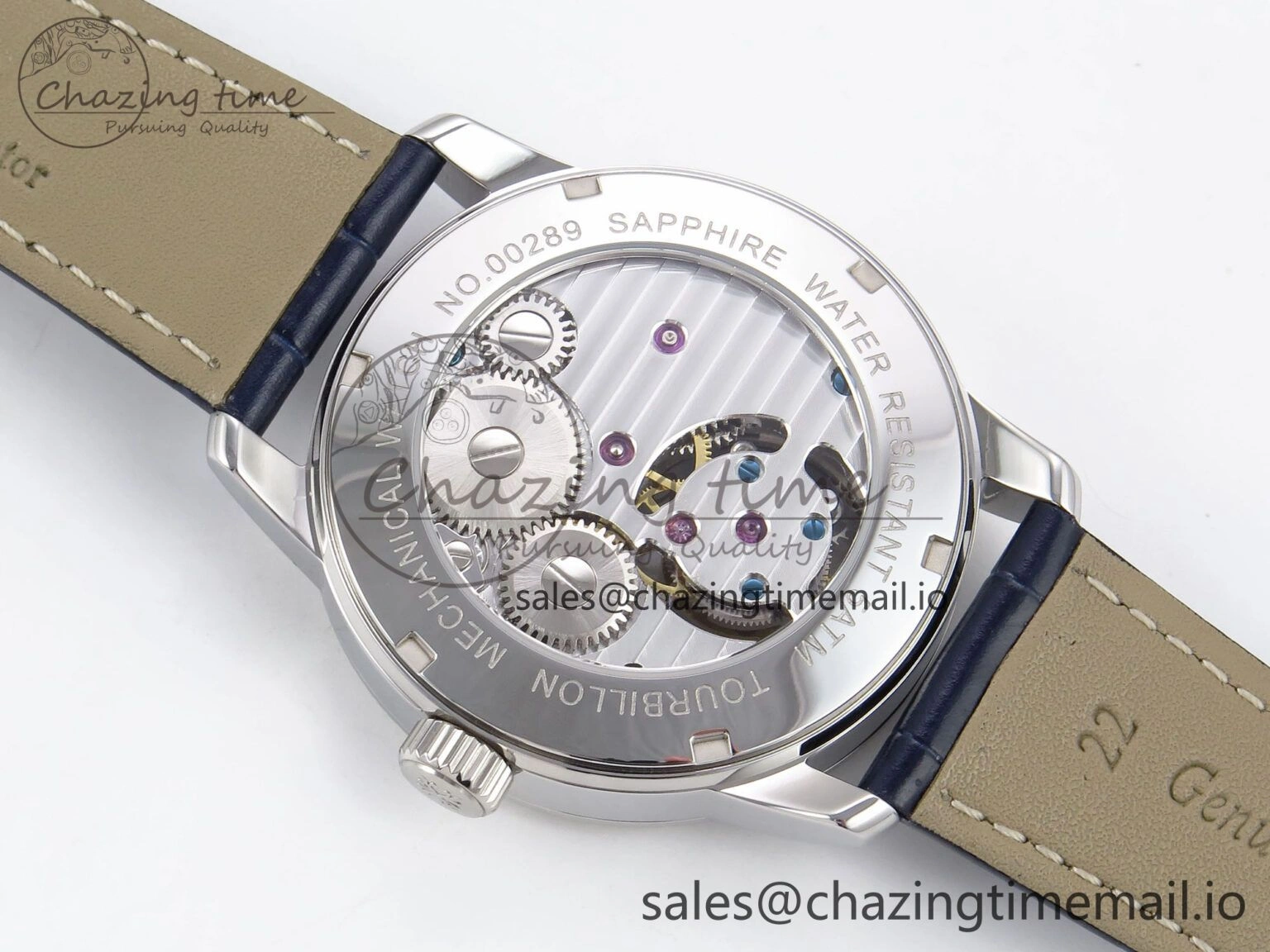 PP Tourbillon SS Texuted Bezel RMSF Edition Black Starry Dial on Blue Leather Strap EasyCare 8691