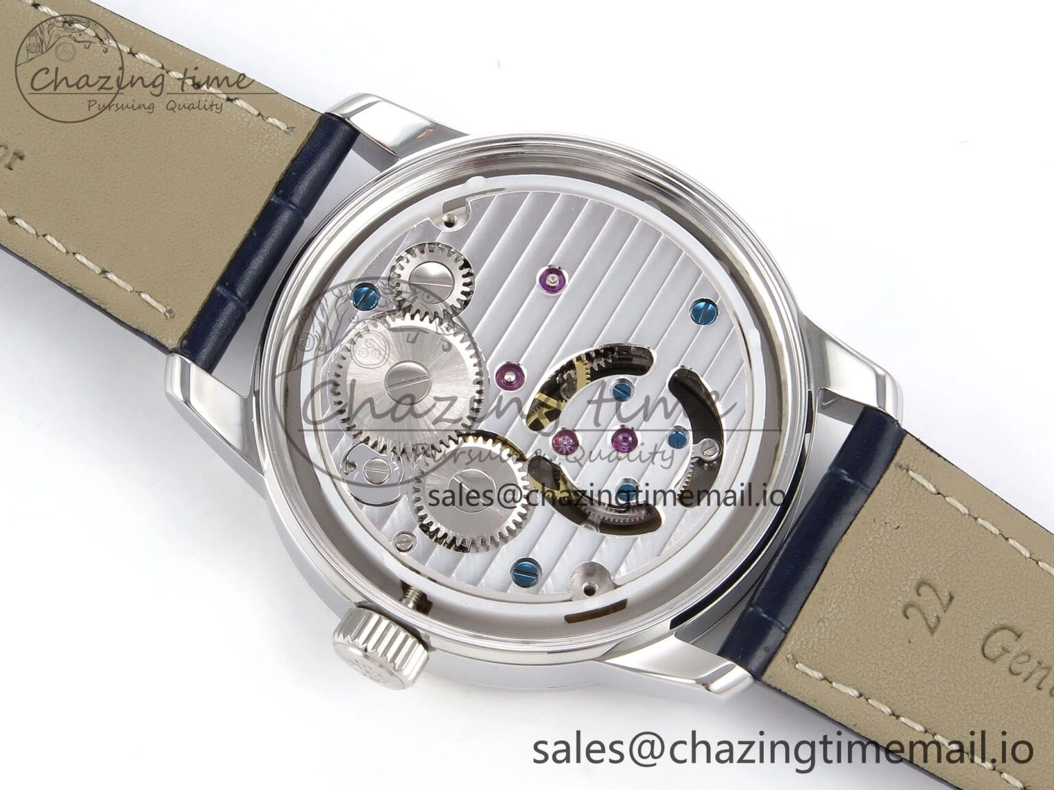 PP Tourbillon SS Texuted Bezel RMSF Edition Black Starry Dial on Blue Leather Strap EasyCare 8691