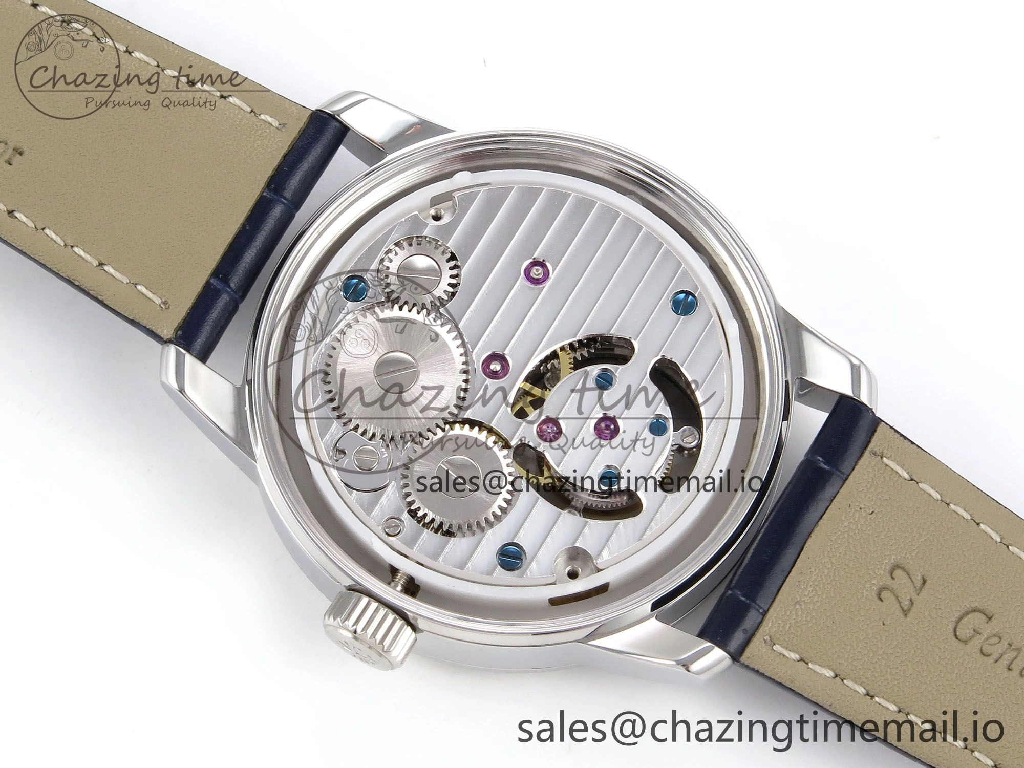 PP Tourbillon SS Texuted Bezel RMSF Edition Black Starry Dial on Blue Leather Strap EasyCare 8691