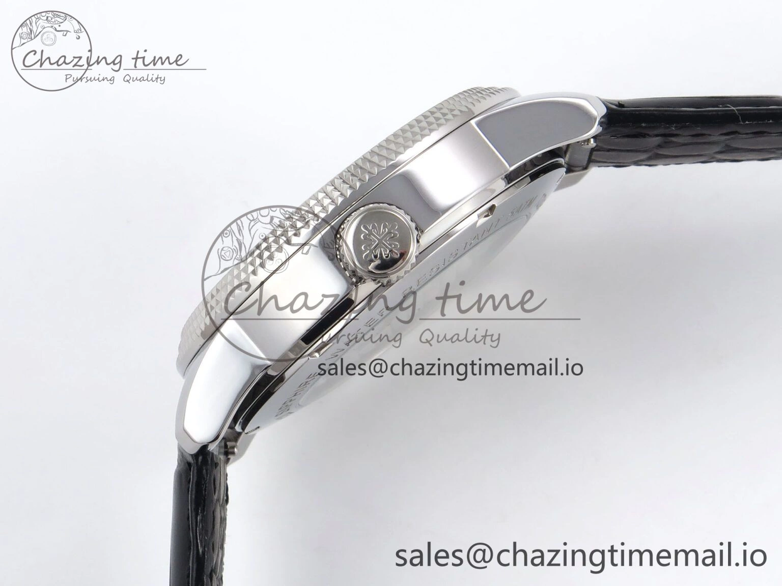 PP Tourbillon SS Texuted Bezel RMSF Edition White Dial on Black Leather Strap EasyMatch 8692