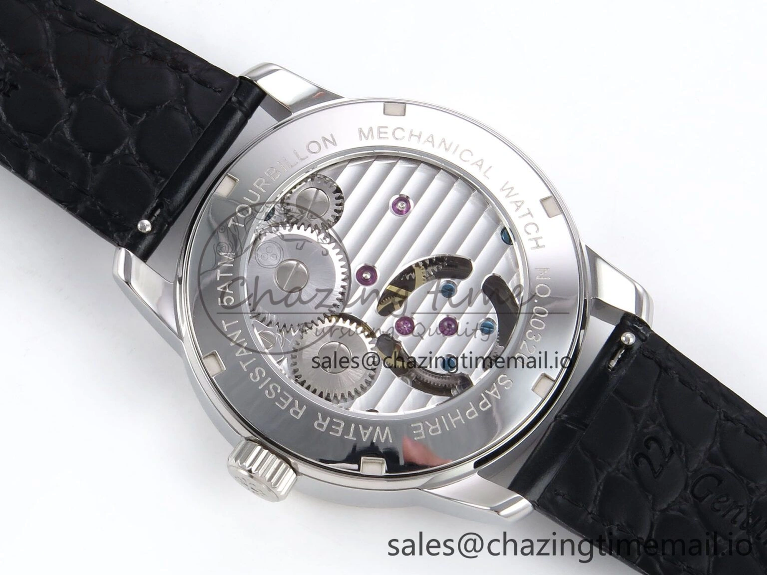 PP Tourbillon SS Texuted Bezel RMSF Edition White Dial on Black Leather Strap EasyMatch 8692
