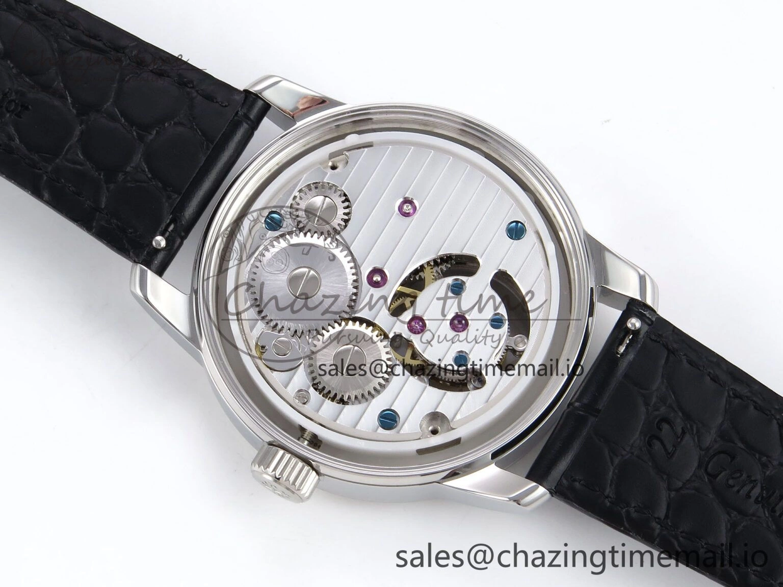 PP Tourbillon SS Texuted Bezel RMSF Edition White Dial on Black Leather Strap EasyMatch 8692