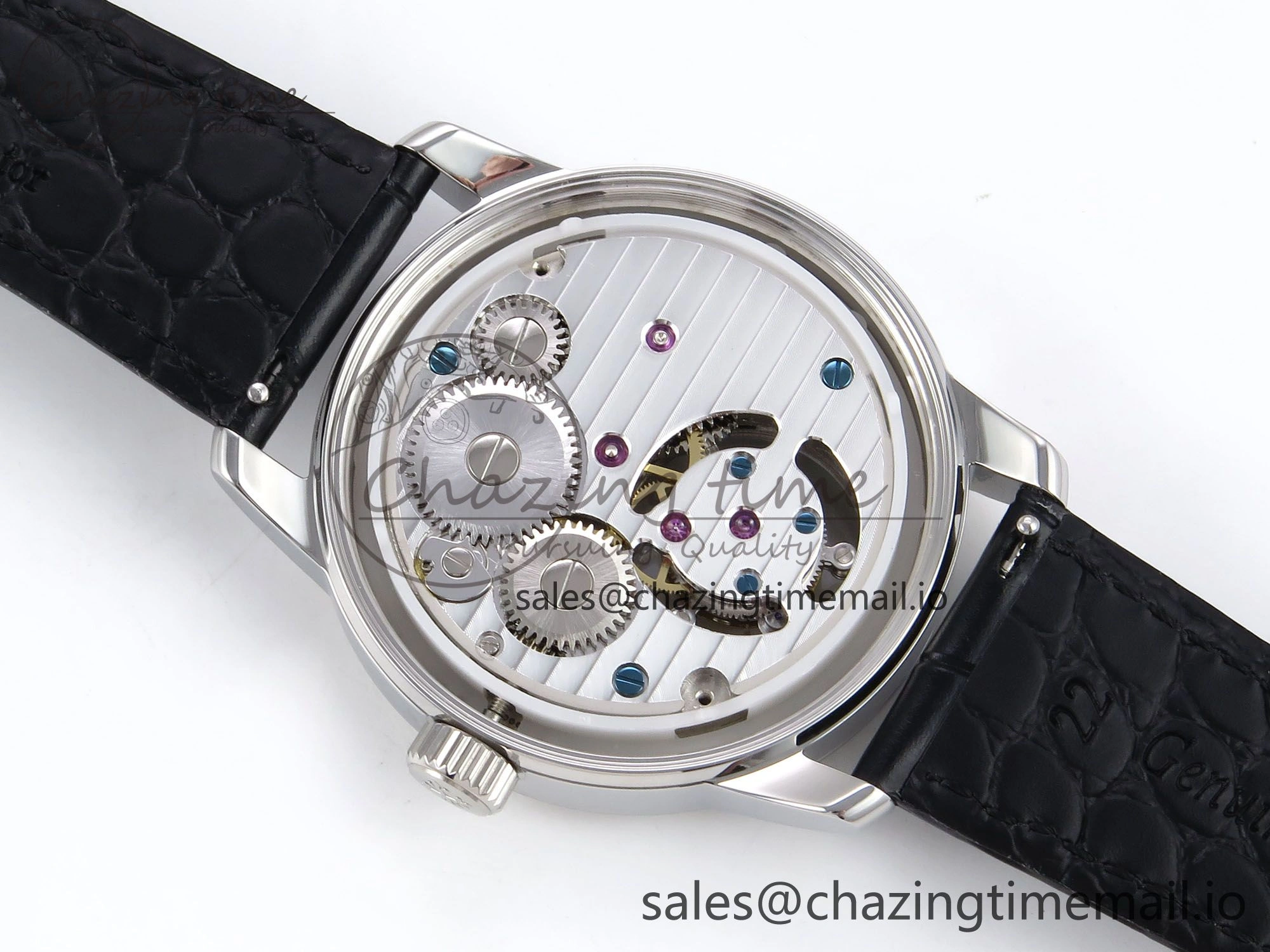 PP Tourbillon SS Texuted Bezel RMSF Edition White Dial on Black Leather Strap EasyMatch 8692