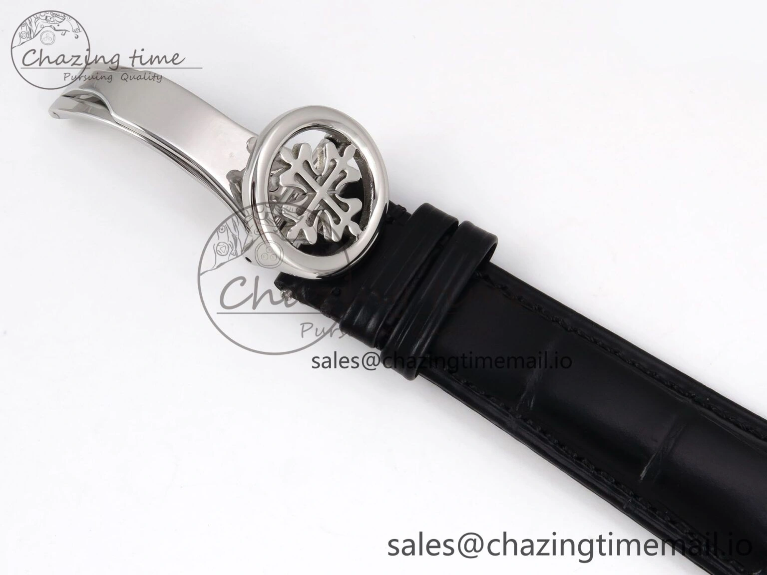 PP Tourbillon SS Texuted Bezel RMSF Edition White Dial on Black Leather Strap EasyMatch 8692
