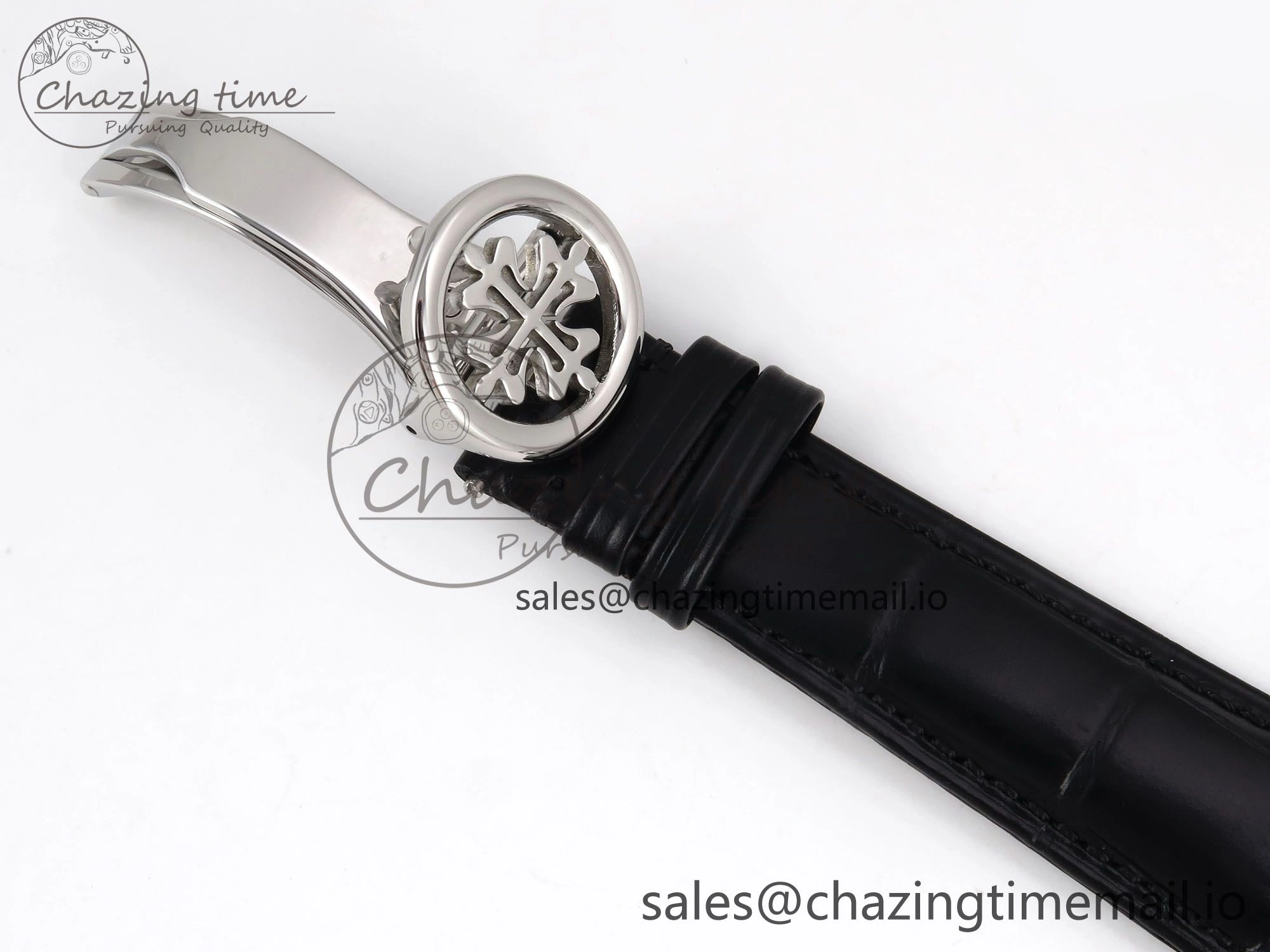 PP Tourbillon SS Texuted Bezel RMSF Edition White Dial on Black Leather Strap EasyMatch 8692