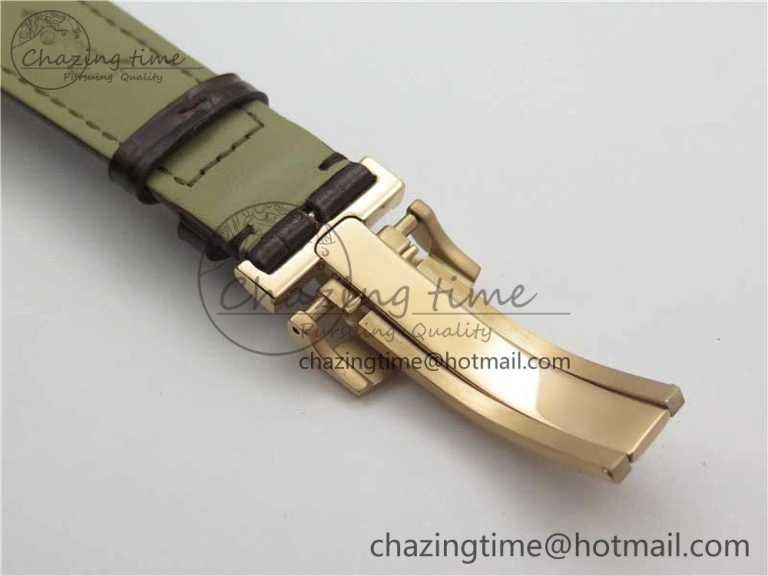 PanoInverse 42mm RG TZF Best Edition Silver Black Dial on Brown Leather Strap A23J WellDesigned 6624