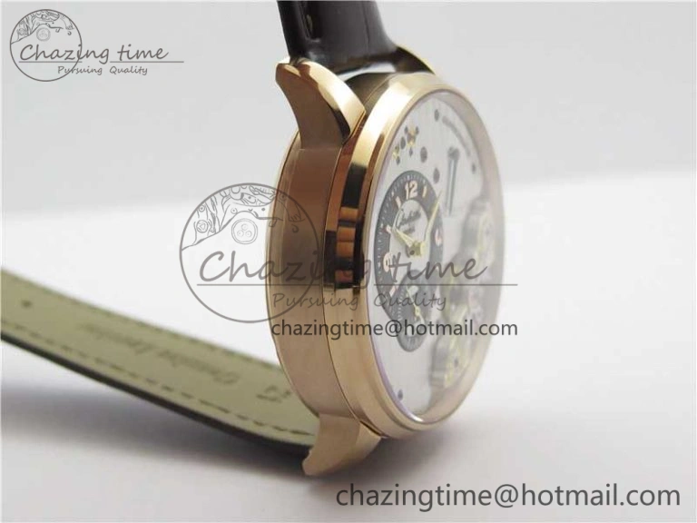 PanoInverse 42mm RG TZF Best Edition Silver Black Dial on Brown Leather Strap A23J WellDesigned 6624
