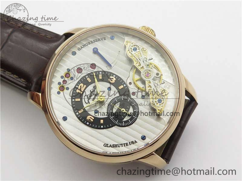 PanoInverse 42mm RG TZF Best Edition Silver Black Dial on Brown Leather Strap A23J WellDesigned 6624
