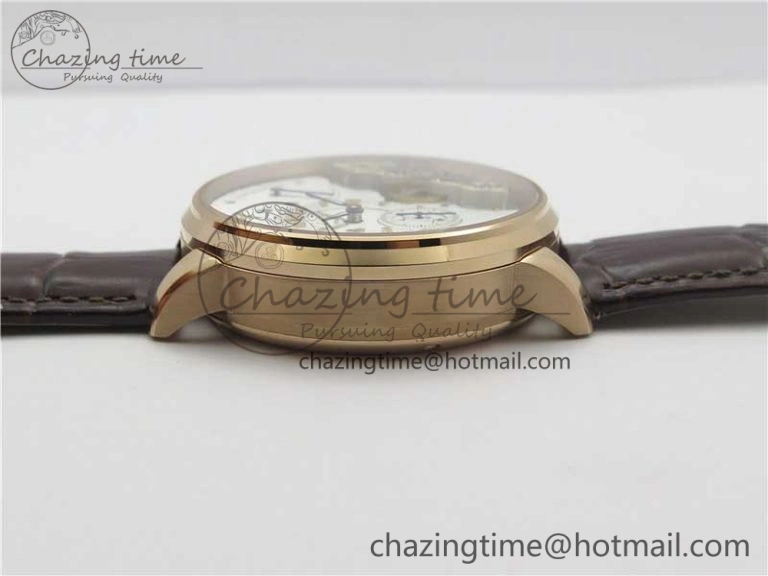 PanoInverse 42mm RG TZF Best Edition Silver Black Dial on Brown Leather Strap A23J WellDesigned 6624