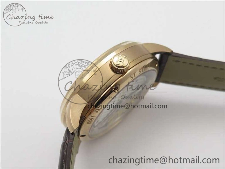PanoInverse 42mm RG TZF Best Edition Silver Black Dial on Brown Leather Strap A23J WellDesigned 6624
