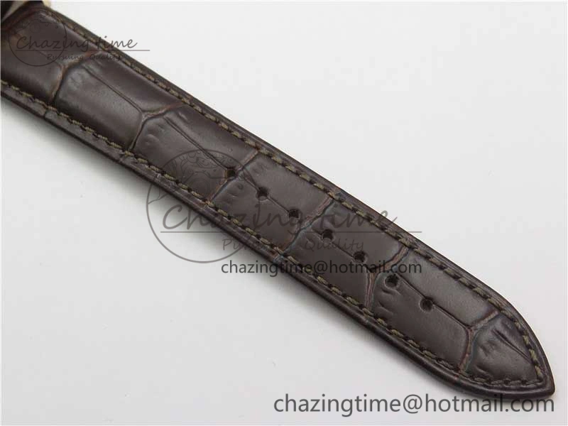 PanoInverse 42mm RG TZF Best Edition Silver Black Dial on Brown Leather Strap A23J WellDesigned 6624