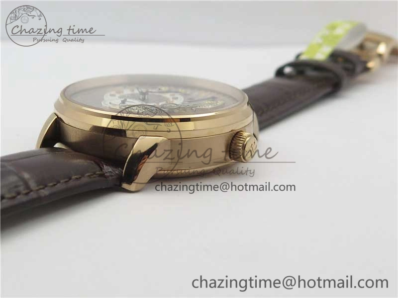 PanoInverse 42mm RG TZF Best Edition Silver Black Dial on Brown Leather Strap A23J WellDesigned 6624
