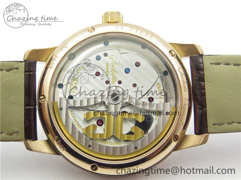 Fashionable PanoInverse 42mm RG TZF Best Edition Silver White Dial on Brown Leather Strap A23J 6626