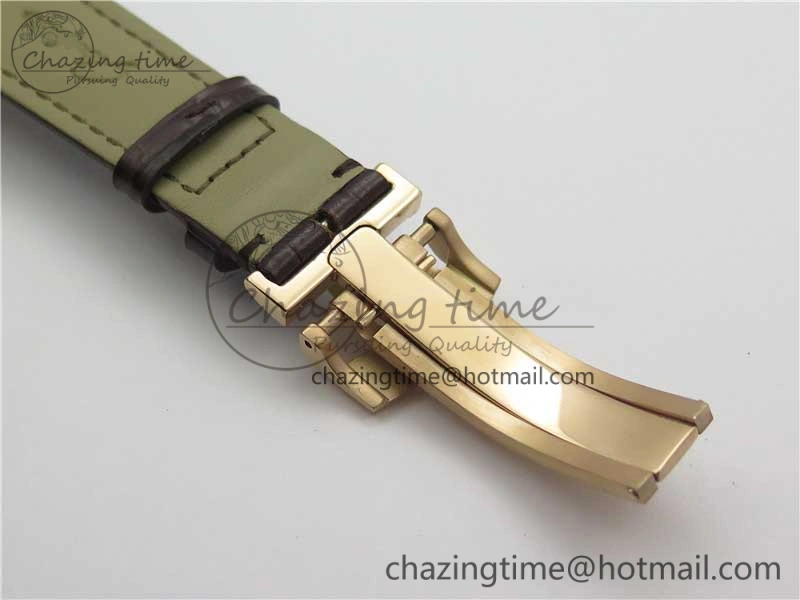 Fashionable PanoInverse 42mm RG TZF Best Edition Silver White Dial on Brown Leather Strap A23J 6626