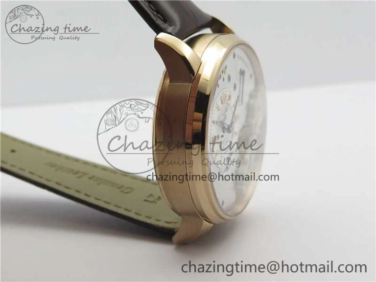 Fashionable PanoInverse 42mm RG TZF Best Edition Silver White Dial on Brown Leather Strap A23J 6626
