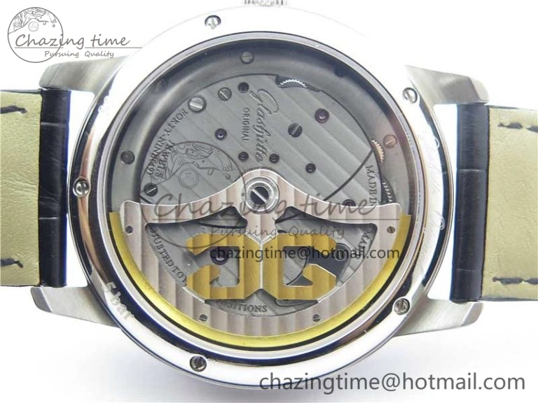 Unique PanoInverse 42mm SS TZF Best Edition Black Dial on Black Leather Strap A23J 6627