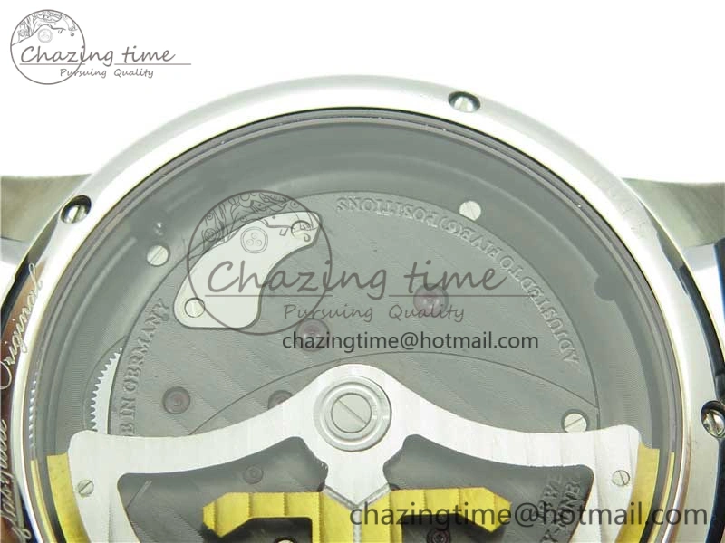 Unique PanoInverse 42mm SS TZF Best Edition Black Dial on Black Leather Strap A23J 6627