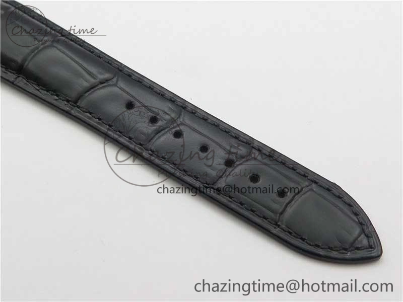 Unique PanoInverse 42mm SS TZF Best Edition Black Dial on Black Leather Strap A23J 6627