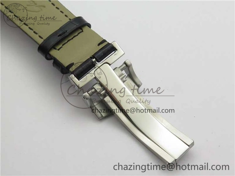 Unique PanoInverse 42mm SS TZF Best Edition Black Dial on Black Leather Strap A23J 6627
