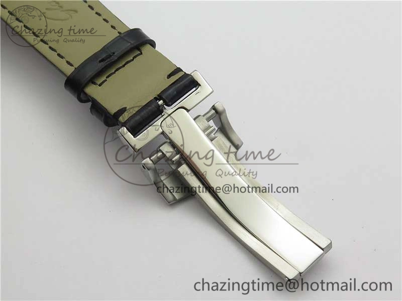 Unique PanoInverse 42mm SS TZF Best Edition Black Dial on Black Leather Strap A23J 6627