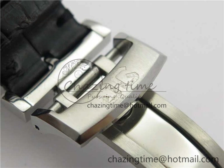 Unique PanoInverse 42mm SS TZF Best Edition Black Dial on Black Leather Strap A23J 6627