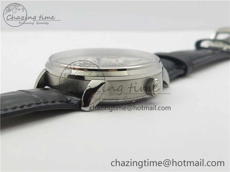 Unique PanoInverse 42mm SS TZF Best Edition Black Dial on Black Leather Strap A23J 6627