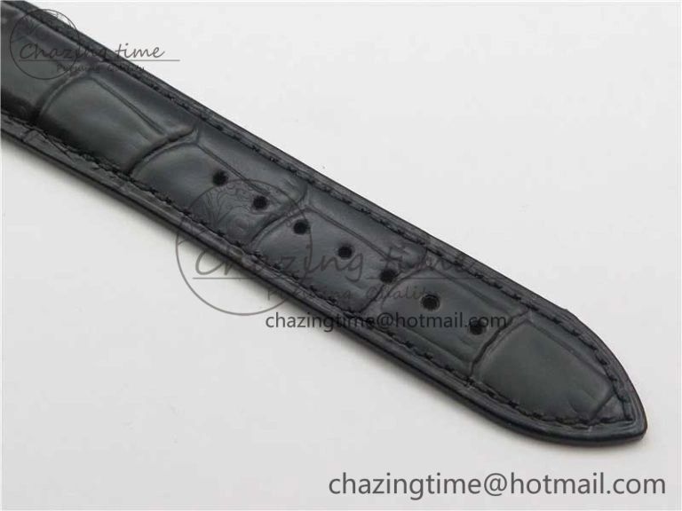 PanoInverse 42mm SS TZF Best Edition Silver Black Dial on Black Leather Strap A23J Thermal 6628