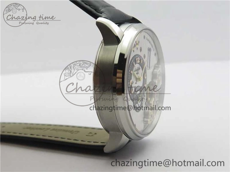 PanoInverse 42mm SS TZF Best Edition Silver Black Dial on Black Leather Strap A23J Thermal 6628