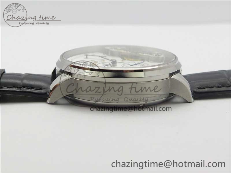 PanoInverse 42mm SS TZF Best Edition Silver Black Dial on Black Leather Strap A23J Thermal 6628