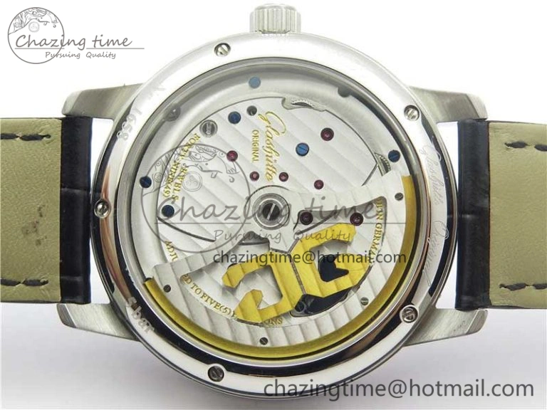 PanoInverse 42mm SS TZF Best Edition Silver Black Dial on Black Leather Strap A23J Thermal 6628