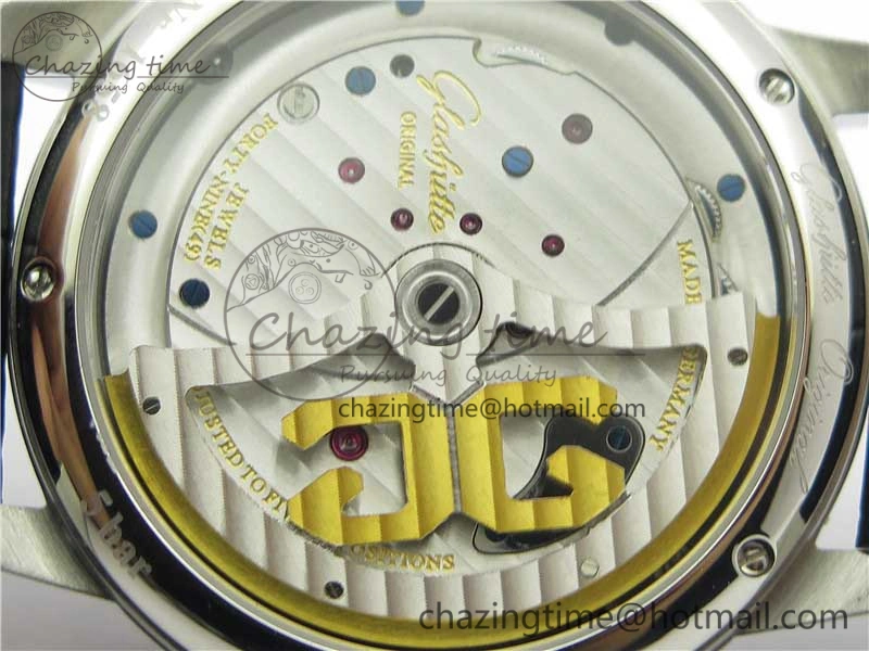 PanoInverse 42mm SS TZF Best Edition Silver Black Dial on Black Leather Strap A23J Thermal 6628