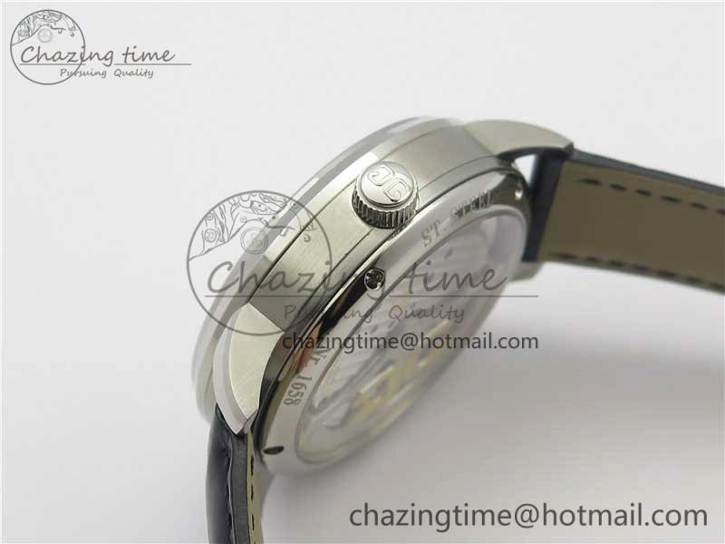 PanoInverse 42mm SS TZF Best Edition Silver White Dial on Black Leather Strap A23J FreshLook 6629