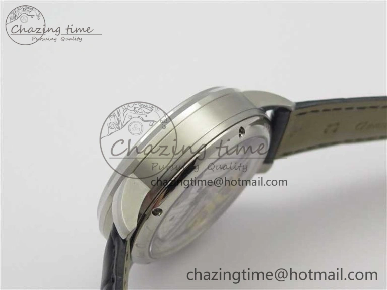 PanoInverse 42mm SS TZF Best Edition Silver White Dial on Black Leather Strap A23J FreshLook 6629