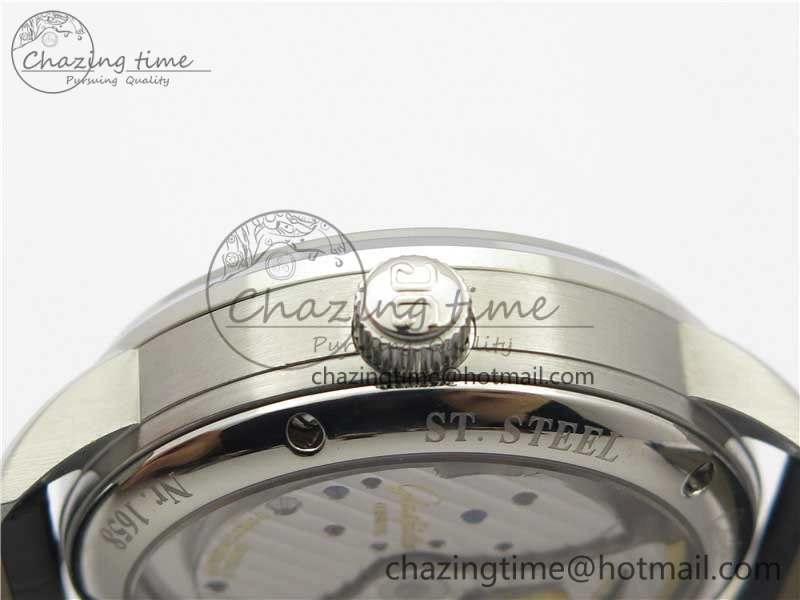 PanoInverse 42mm SS TZF Best Edition Silver White Dial on Black Leather Strap A23J FreshLook 6629