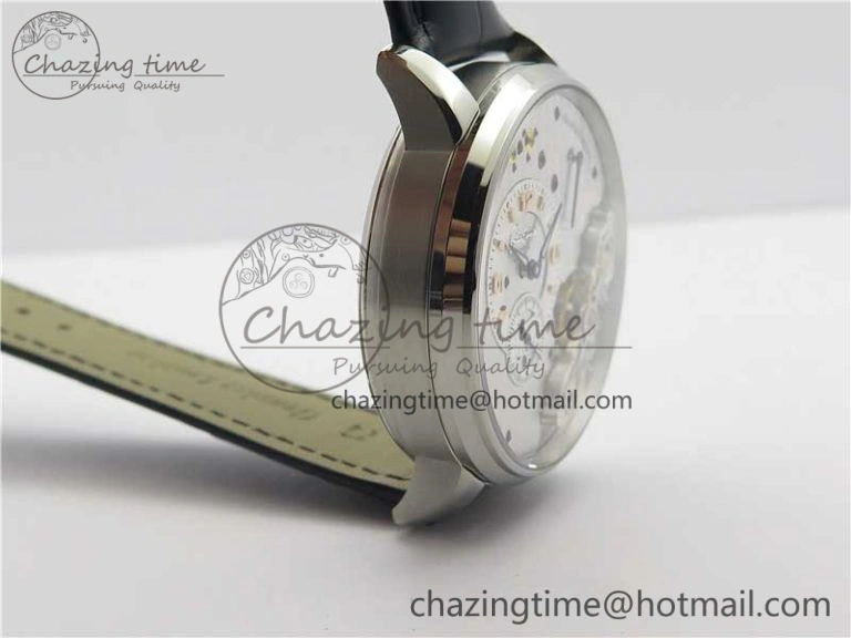 PanoInverse 42mm SS TZF Best Edition Silver White Dial on Black Leather Strap A23J FreshLook 6629