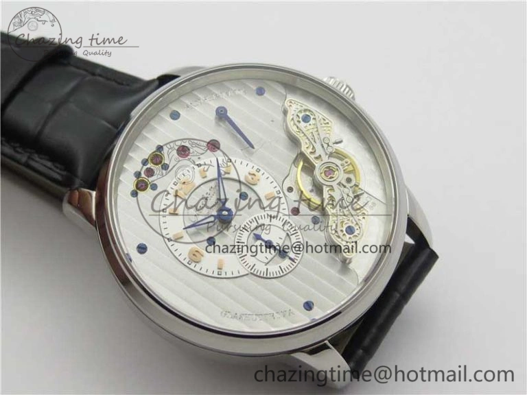 PanoInverse 42mm SS TZF Best Edition Silver White Dial on Black Leather Strap A23J FreshLook 6629
