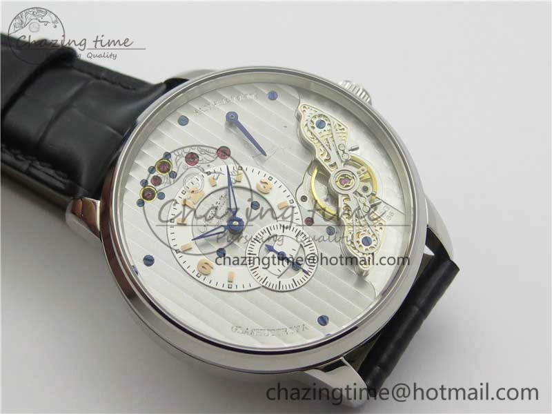 PanoInverse 42mm SS TZF Best Edition Silver White Dial on Black Leather Strap A23J FreshLook 6629